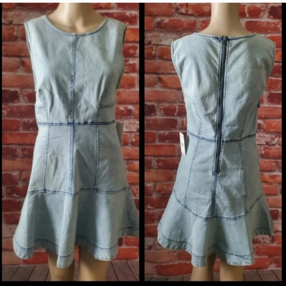 Free People Alex Denim Dress Size 10 NWT - Picture 3 of 4